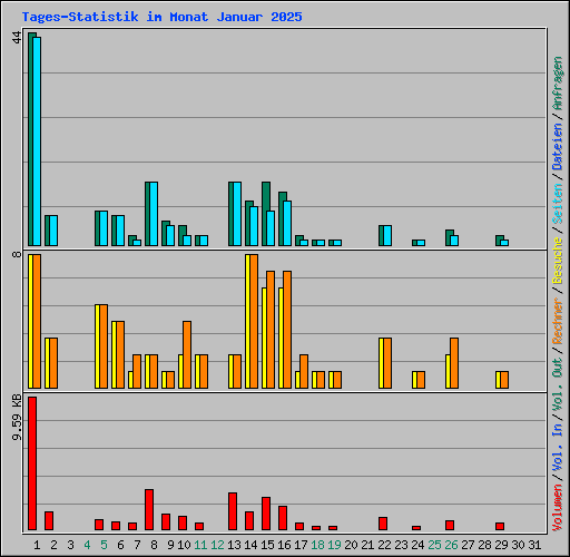 Tages-Statistik im Monat Januar 2025