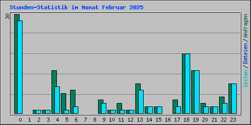 Stunden-Statistik im Monat Februar 2025